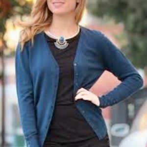 🆕 Dark Teal V Neck Cardigan With Button Sleeves